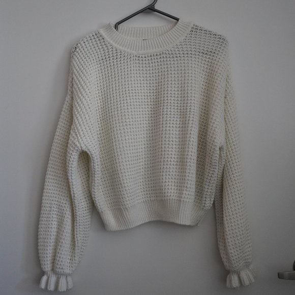 White Crop Top sweater H&M - Picture 1 of 9